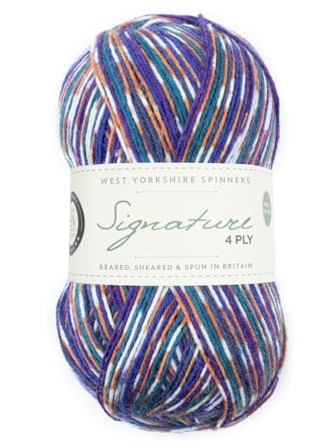 West Yorkshire Spinners Signature 4-lagiges Socken-Garn, 1169 Starling, Wolle-Nylon-Mischung von West Yorkshire Spinners