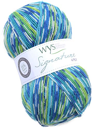 West Yorkshire Spinners Sockenwolle, WYS Signature 4ply 851-Peacock, 100g Wolle mit weicher Bluefaced Leicester Wolle, Textilien/Garn von West Yorkshire Spinners