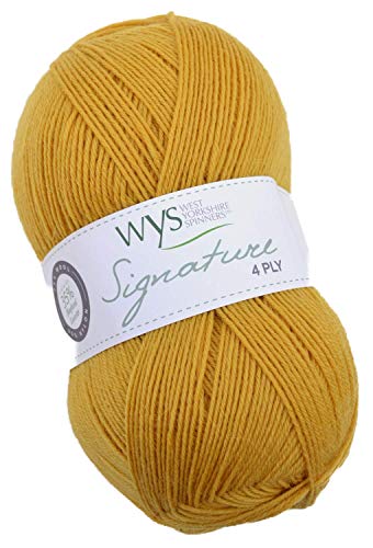 West Yorkshire Spinners WYS Sockenwolle mit Bluefaced Leicester Wolle Signature 4ply Cocktail Range Sock Yarn 240 – Butterscotch, 100g Wolle, Sockenwolle mit Blue Faced Leicester Wool von West Yorkshire Spinners