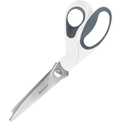 Westcott 15983-001 Zackenschere, ergonomischer Griff, 24,2 cm, weiß/grau von Westcott