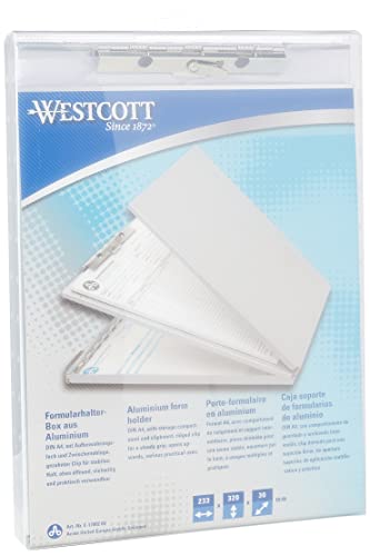 Westcott E-17002 00 Formularhalter-Box aus Aluminium, DIN A4 mit Aufbewahrungsfach und Zwischenablage, oben öffnend von Westcott