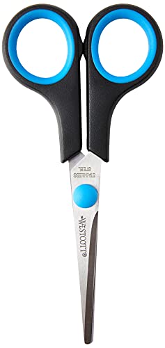 Westcott E-30252 00 Schere Easy Grip Lefty rostfrei, gerade, symmetrisch, 13 cm/5", für Linkshänder, blau/schwarz von Westcott