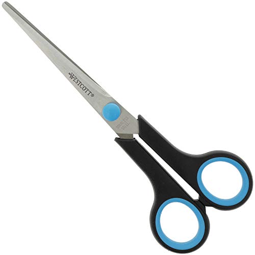 Westcott E-30271 00 Easy Grip Schere, Kunststoffgriff, 17,5 cm, schwarz/blau, 1 Stück von Westcott