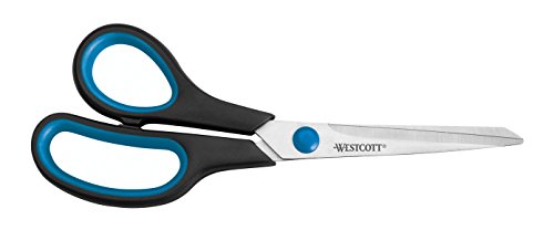 Westcott E-30282 00 Schere Easy Grip Lefty rostfrei, gerade, asymmetrisch, 21 cm/8", für Linkshänder, blau/schwarz - und weitere Ausführungen von Westcott