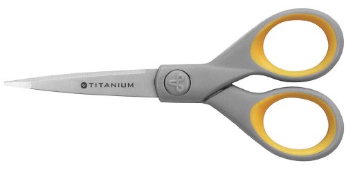 Westcott E-30450 00 Titanium Super Softgrip Schere, 13 cm, grau-gelb - und weitere Ausführungen von Westcott