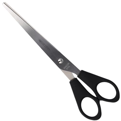 Westcott Schere 7" (17,8 cm) Schwarz, Büroschere mit schwarzen Kunststoffgriffen, Extrascharfe Klinge, rostfreier Edelstahl, Papierschere, Haushaltsschere, Bastelschere, E-31170 00 von Westcott