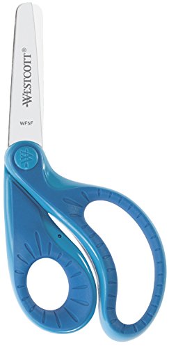 Westcott E-22002 00 Ergo Junior Softgrip Schere Bastelschere, 13 cm, Stahl, blau, 12.9 x 6.1 x 1 cm von Westcott