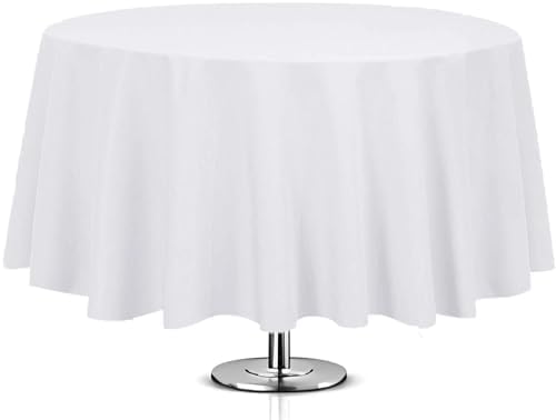 Westlane Linens Weiße Tischdecke, rechteckig, und quadratische Tischdecke, Servietten, 100 % Baumwolle, waschbar, ideal für Esstische, Partys, Urlaubsessen, Hochzeit (1, rund 200) von Westlane Linens