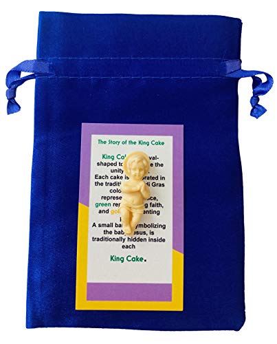 King Cake Baby Figur mit Geschichtenkarte und Zugtasche New Orleans Mardi Gras Souvenir von Westmon Works