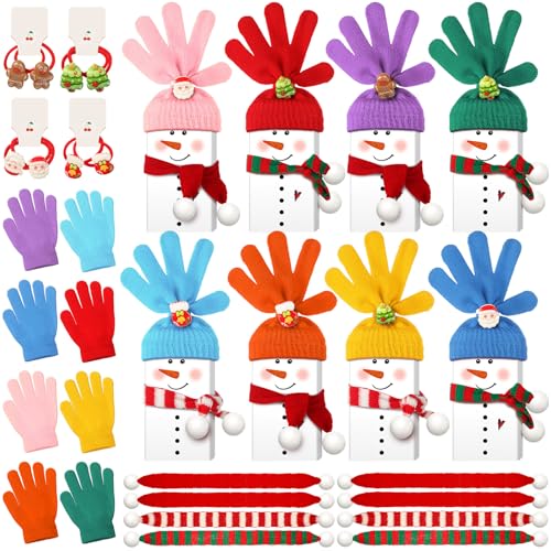 Wettarn Weihnachtliches Schneemann-Set, Weihnachts-Schokoladenriegel mit Handschuhen, Haar-Accessoires, Weihnachtsaktivitäten, Schneemann-Bastel-Set, Spielzeug für den Urlaub (ohne Schokolade) von Wettarn