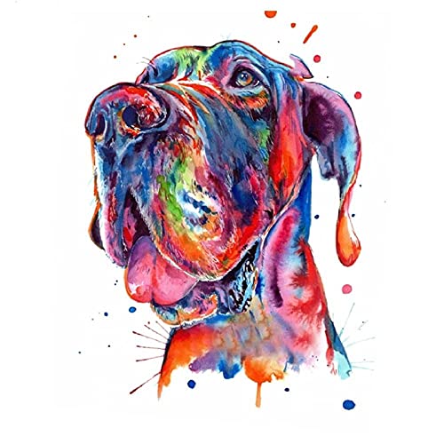 Diamant Painting Bilder,Deutsche Dogge Hund 5D Diamond Painting,DIY Cross Stitch Malerei Kits,Diamant Malerei Nach Zahlen Full Drill Kristall Set,Wohnzimmer Wand Und Eingang Dekoration 30x40cm von Weweart