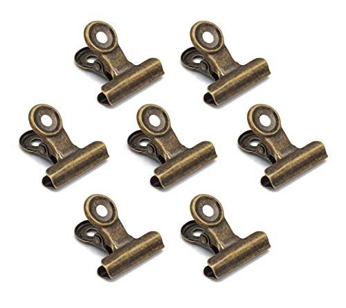 20 Stück 5,1 cm polierte Stahlklammern, Metall Bulldog Binder Clips, großes Scharnier, Büroklammern Klemmen für Lebensmitteltüten, Bilder, Fotos, Kunsthandwerk, Home Office Supplies (Bronze) von Weyoo