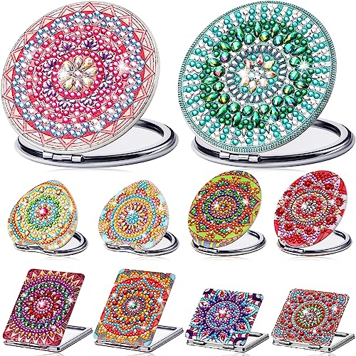 Weysat 10 Pcs Diamond Painting Compact Mirror DIY Pocket Purse Mirror with Diamond Painting Cover Crystal Diamond Painting Crafts Diamond Painting Art Kit for Adults Women Girls Kids (Mandala) von Weysat