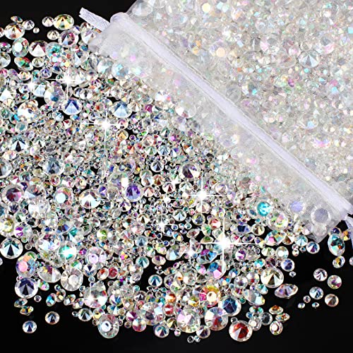 Weysoo Diamanten Deko, 4000 Stück Diamantene Streudeko Hochzeit, Transparent Acryl Kristalle Tischdeko Strass für Vase Füller Weihnachten Hochzeit Geburtstag Party(3mm,6mm,10mm) von Weysoo