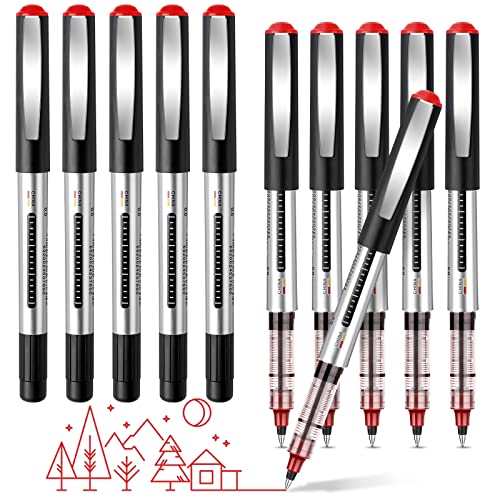 Kugelschreiber, 10 Stück Stifte, Schreibt Reibungslos Gelschreiber, Schnell Trocknend Gel Pen, Gel Kugelschreiber, Gelstifte Rot, Tintenroller Stifte für Schulsachen, Schreiben, Geschäft - 0.5mm von Weysoo