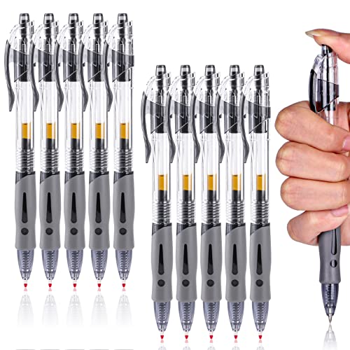 Weysoo 10 Stück Kugelschreiber, Glatt Gel Pens, Gelstifte Set, Einziehbare Gelschreiber, Schnell Trocknende Gel Kugelschreiber, Gelroller für Schreiben, Journaling, Schule, Geschäft (0.5mm,Schwarz) von Weysoo