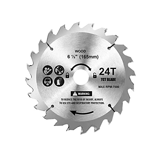 Weytoll TCT Kreissägeblätter 6-1/2 Zoll 165 mm, 24 Zähne Holz Trennscheibe zum Schneiden von Hart- und Weichholz, Spanplatten und Sperrholz, 20 mm Pergola von Weytoll