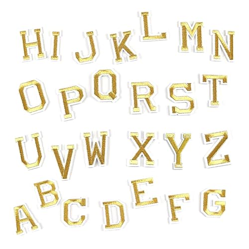 Wezalget Alphabet-Aufnäher, Buchstaben zum Aufbügeln, bestickte Aufnäher, Buchstaben zum Aufbügeln, stilvolle kreative Alphabet-Aufkleber für Schuhe, Hüte von Wezalget