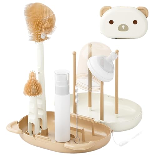 Wezalget Flaschenreiniger Pinsel Baby, Milchflaschenbürste, Haushaltsnippel & Flaschen Spalten Brush Kit, Detail sauberer, tragbares sicheres schmales Tassenwaschwerkzeug für Liebhaber, Familien von Wezalget