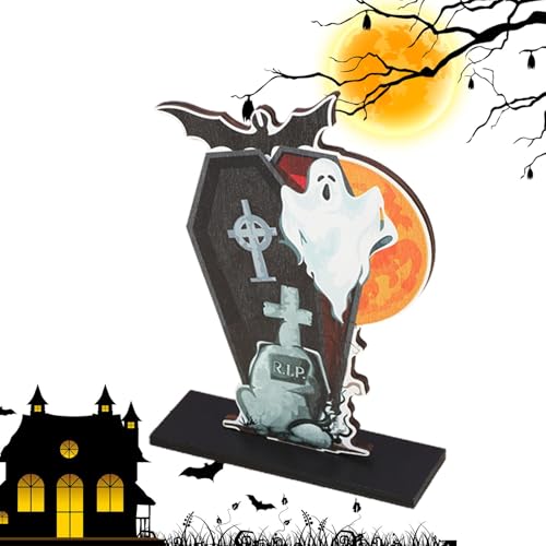 Wezalget Halloween-Schreibtisch-Ornamente aus – Halloween-Thema, -Tischaufsatz – abgestufte Tablett-Dekoration für Wohnzimmer, Küche, Arbeitsplatz, -Dekoration, Tischaufsätze von Wezalget