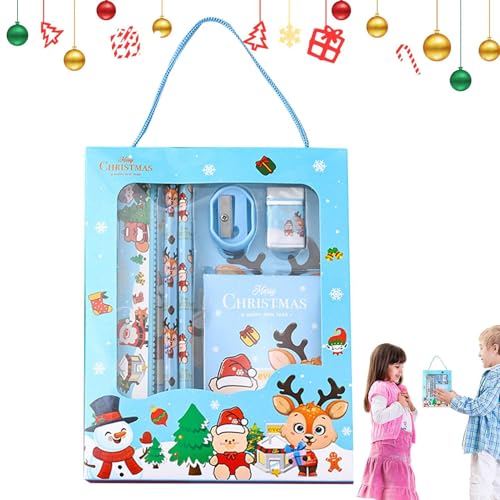 Wezalget Weihnachts-Schulbriefpapier-Set, Weihnachts-Briefpapier-Partygeschenk - 6er-Set sicheres Weihnachtsbriefpapier-Set | Modische Weihnachtsgeschenke für die Schule, niedliche festliche von Wezalget