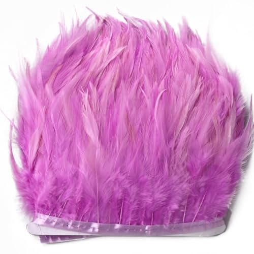 1 Meter Federn Fringe Trim,Federborte Band 10-15cm breit,Feder Fransen zum Nähen,DIY Cape Schal Rock Kopfbedeckungen,Karneval Party Halloween Weihnachten Kostüme Dekoration,Hellviolett von Whakano