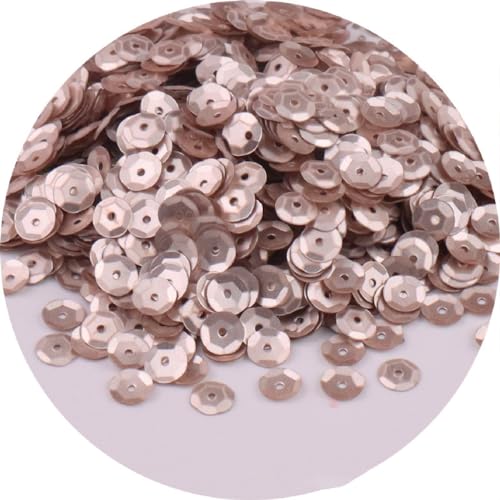 1 Pack Pailletten zum basteln,Pailletten 6mm,Lose Pailletten,Handwerk Pailletten Spangles,für DIY Herstellung,Kleidung,Basteln Kunsthandwerk,Nähen,Hochzeitsdekor,ca.1000 pro Paket,Leichter Champagner von Whakano