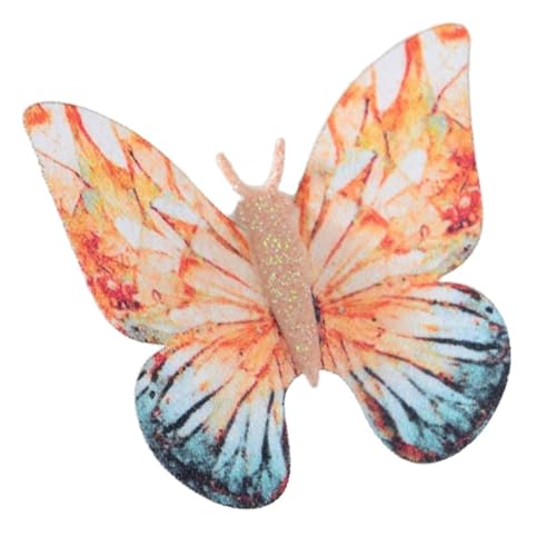 10 Stück Schmetterling Patches 5cm,Dekorativer Schmetterling Applikation für DIY Kleidung Taschen Schal Hochzeitsschleier Kopfbedeckungen,Schuhdekoration,Geschenkbox,Wandtatoo Dekoration,Orange von Whakano