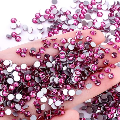 1440 Stück Glitzersteine Selbstklebend,Flatback Strasssteine,Strass Glitzersteine Nägel,Glitzer Basteln Diamanten für Gesichts-Make-Up Fingernagel Dekorationen Und Urlaubszubehör,1,5-1,6mm,Lila Rot von Whakano