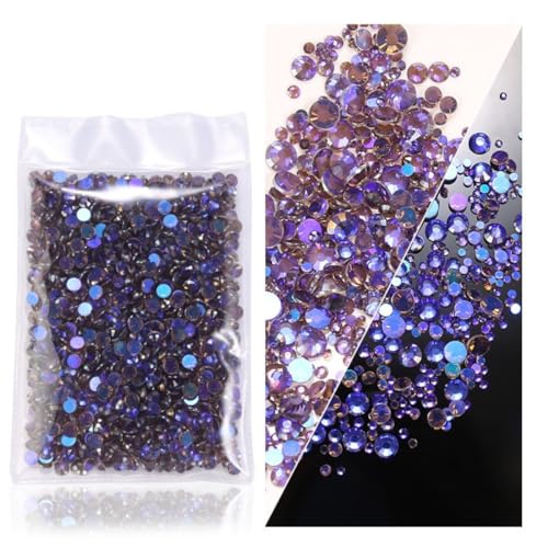 1440 Stück Glitzersteine Selbstklebend,Flatback Strasssteine,Strass Glitzersteine Nägel,Glitzer Basteln Diamanten für Gesichts-Make-Up Fingernagel Dekorationen Und Urlaubszubehör,1,7-1,8mm,Lila B von Whakano