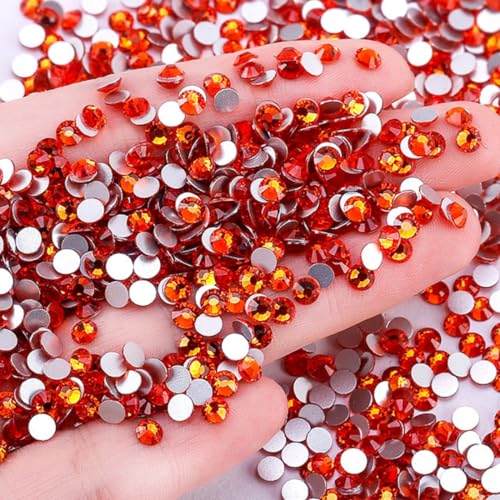 1440 Stück Glitzersteine Selbstklebend,Flatback Strasssteine,Strass Glitzersteine Nägel,Glitzer Basteln Diamanten für Gesichts-Make-Up Fingernagel Dekorationen Und Urlaubszubehör,2,4-2,5mm,Orange von Whakano