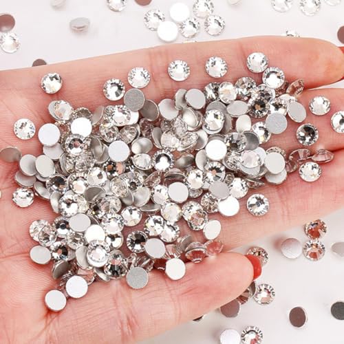 1440 Stück Glitzersteine Selbstklebend,Flatback Strasssteine,Strass Glitzersteine Nägel,Glitzer Basteln Diamanten für Gesichts-Make-Up Fingernagel Dekorationen Und Urlaubszubehör,2,7-2,8mm,Weiß von Whakano