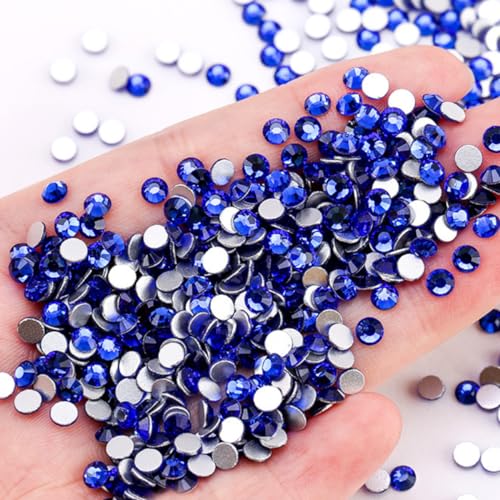 1440 Stück Glitzersteine Selbstklebend,Flatback Strasssteine,Strass Glitzersteine Nägel,Glitzer Basteln Diamanten für Gesichts-Make-Up Fingernagel Dekorationen Und Urlaubszubehör,2,7-2,8mm,Dunkelblau von Whakano