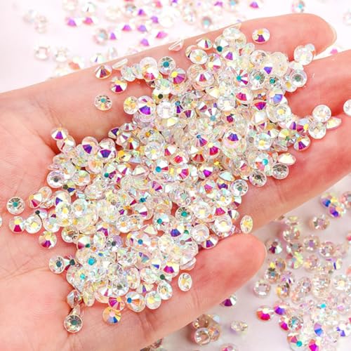 1440 Stück Glitzersteine Selbstklebend,Flatback Strasssteine,Strass Glitzersteine Nägel,Glitzer Basteln Diamanten für Gesichts-Make-Up Fingernagel Dekorationen Und Urlaubszubehör,3-3,2mm,Bohren von Whakano