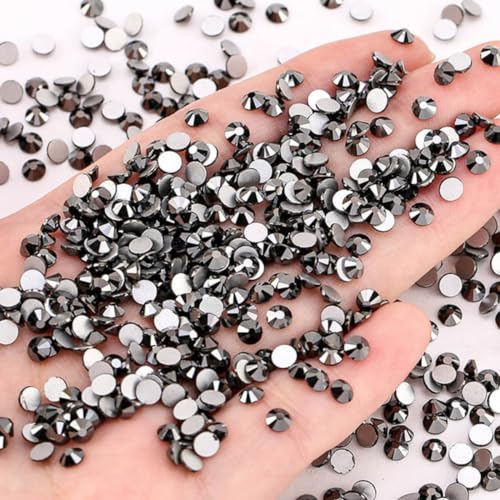 1440 Stück Glitzersteine Selbstklebend,Flatback Strasssteine,Strass Glitzersteine Nägel,Glitzer Basteln Diamanten für Gesichts-Make-Up Fingernagel Dekorationen Und Urlaubszubehör,3-3,2mm,Schwarz K von Whakano