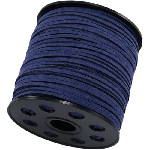 2 Stück 10 M x 2,5mm Lederschnur Lederband Faux Wildleder Schnur,Klassik Basteln Lederschnüre DIY Band für Armbänder,für Schmuckherstellung DIY Handwerk Halsketten,Geschenkverpackung,Navy blau von Whakano