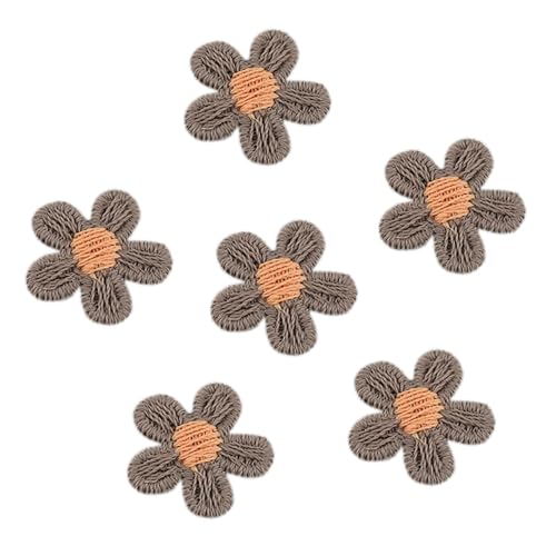 20 Stück Blumen Bestickte Patches Nähen Aufnäher 1,5 cm,Applikationen Zum Nähen Patches Sticker,Bestickte Patches Sticker,Dekorative Applikation für Jacken Tasche Geschenkboxen,Kleidung,Kaffeefarbe von Whakano