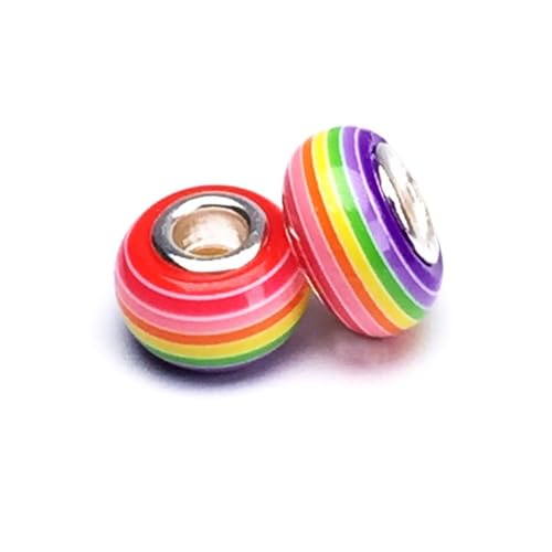 20 Stück Bunte Perlen für Basteln,14x8mm Perlen mit Große Loch,Harzperlen zum Auffädeln,für DIY Handwerk Dekor,Schmuck Armbänder,Halsketten Ohrringe Schlüsselanhänger,Bunt B von Whakano