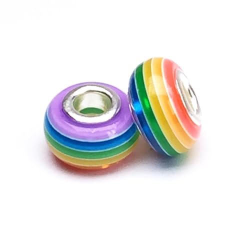 20 Stück Bunte Perlen für Basteln,14x8mm Perlen mit Große Loch,Harzperlen zum Auffädeln,für DIY Handwerk Dekor,Schmuck Armbänder,Halsketten Ohrringe Schlüsselanhänger,Bunt D von Whakano