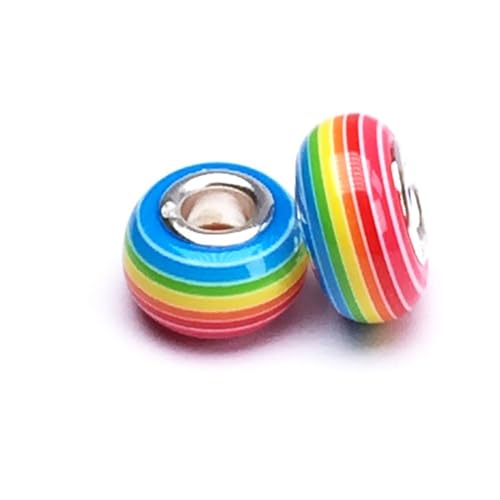 20 Stück Bunte Perlen für Basteln,14x8mm Perlen mit Große Loch,Harzperlen zum Auffädeln,für DIY Handwerk Dekor,Schmuck Armbänder,Halsketten Ohrringe Schlüsselanhänger,Bunt E von Whakano