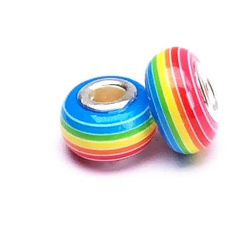 20 Stück Bunte Perlen für Basteln,14x8mm Perlen mit Große Loch,Harzperlen zum Auffädeln,für DIY Handwerk Dekor,Schmuck Armbänder,Halsketten Ohrringe Schlüsselanhänger,Bunt G von Whakano