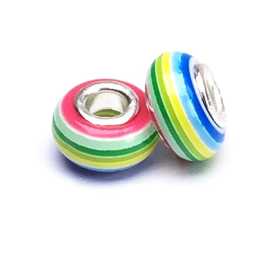 20 Stück Bunte Perlen für Basteln,14x8mm Perlen mit Große Loch,Harzperlen zum Auffädeln,für DIY Handwerk Dekor,Schmuck Armbänder,Halsketten Ohrringe Schlüsselanhänger,Bunt I von Whakano