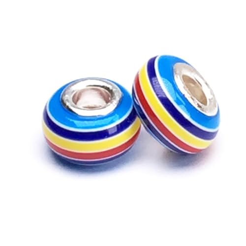 20 Stück Bunte Perlen für Basteln,14x8mm Perlen mit Große Loch,Harzperlen zum Auffädeln,für DIY Handwerk Dekor,Schmuck Armbänder,Halsketten Ohrringe Schlüsselanhänger,Bunt K von Whakano