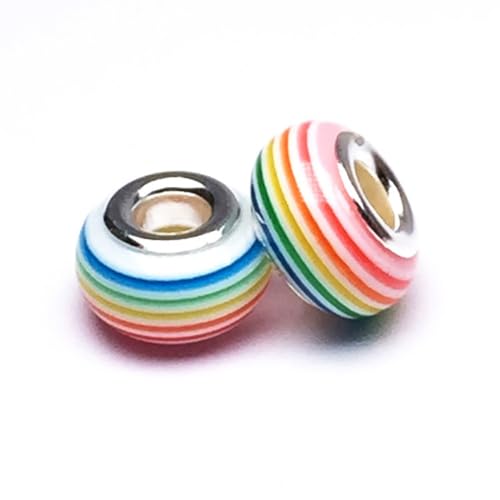 20 Stück Bunte Perlen für Basteln,14x8mm Perlen mit Große Loch,Harzperlen zum Auffädeln,für DIY Handwerk Dekor,Schmuck Armbänder,Halsketten Ohrringe Schlüsselanhänger,Bunt P von Whakano