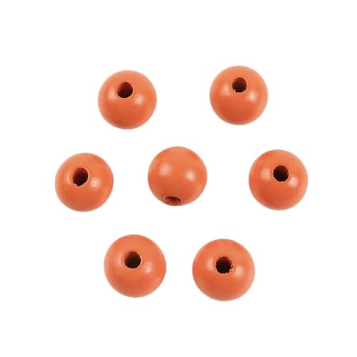 20 Stück Holzperlen Runde Natürliche Lose Spacer Perlen,Groß Holzkugeln mit loch,für DIY Bastelarbeiten Dekorationen,Armband Halskette,auffädeln,Makramee Schmuck Herstellung,20mm,Orange Rot von Whakano