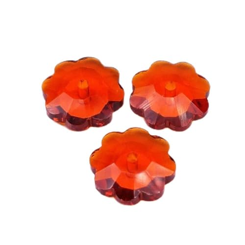 20 Stück Pflaumenblüten Perlen für Basteln,Glasperlen für Armbänder Ohrringe Halskette Anhänger Schmuck,Perlen mit Loch,Dekorative Blumenperlen-Charms,Bastelperlen zum Auffädeln,Orange,10mm von Whakano