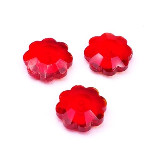 20 Stück Pflaumenblüten Perlen für Basteln,Glasperlen für Armbänder Ohrringe Halskette Anhänger Schmuck,Perlen mit Loch,Dekorative Blumenperlen-Charms,Bastelperlen zum Auffädeln,Rot,10mm von Whakano