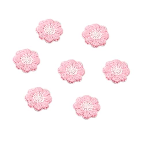 50 Stück Blumen Bestickte Patches Nähen Aufnäher 1,5 cm,Applikationen Zum Nähen Patches Sticker,Dekorative Applikation für Jacken Tasche Geschenkboxen,Kleidung,Scrapbooking,Jeans,Leuchtend rosa von Whakano