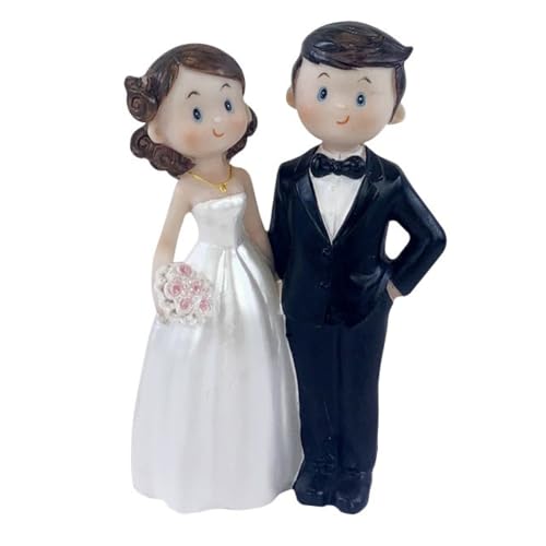 Hochzeitspaar Braut und Bräutigam Tortenfigur,Hochzeit Tortendeko,Hochzeitsfiguren aus Harz,Hochzeitstorte,Kunsthandwerk Ornament für Hochzeit Heiratsantrag Verlobung Zeremonie Deko von Whakano