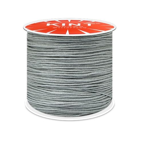 Whakano Nylonschnur 0,8mm,Makramee-Schnur,Nylon Seil Perlenschnur,Cord Makramee Band für Geflochtene Armbänder,Schmuckherstellung Handwerk Halsketten,Makramee,Geschenkverpackung,Silber Grau von Whakano